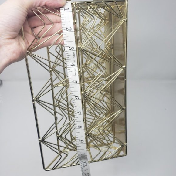 Target Gold Metal Geometric Tiered Mail Letter Paperwork Office Organizer - Picture 7 of 8